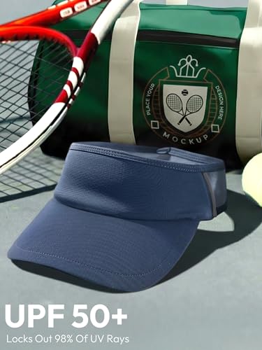 Sun Visor Hat for Women & Men UV Protection Lightweight Sports - color: Dark Blue
