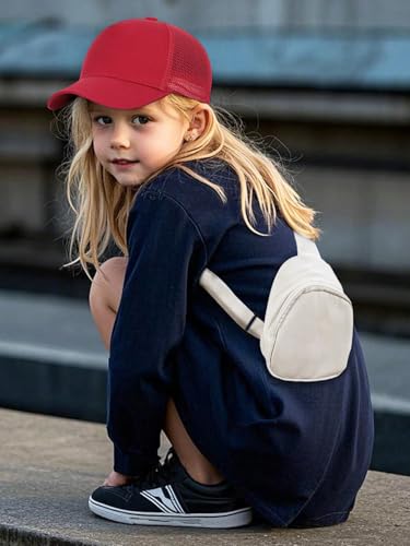 Edoneery Kids Baseball Hat, Adjustable Cotton Cap - color: Mesh-red, style: 3-8 Years