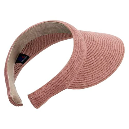 Womens Clip On Toyo Braid Visor - color: Rose
