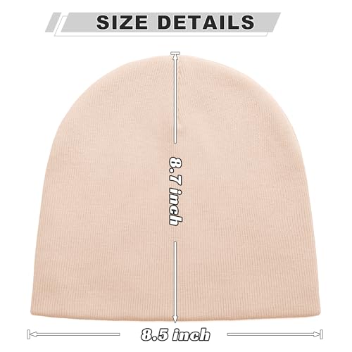 ROYBENS 100% Cotton No Cuff Beanie Hat Men Women, Fisherman Skull Cap - color: Pink