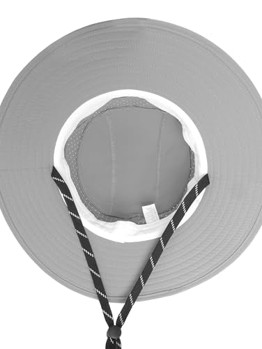 UPF50+ Bucket Hat, Wide Brim Sun Cap - color: Light Grey