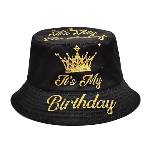 Printed Bucket Hat - Reversible Packable Summer Travel Beach Sun Cap for Men Women Teens - color: Black Queen