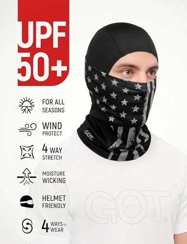 UPF 50+ Balaclava Ski Mask for Men Women - UV Face Mask Motorcycle Shiesty - color: Black Flag
