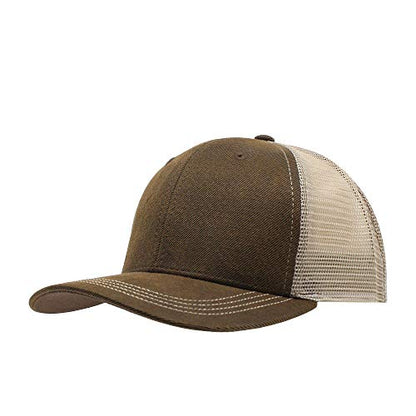 Heavy Washed Coated Canvas Wax-Look Adjustable Low Profile Men Women Baseball Cap - color: Brown/Khaki