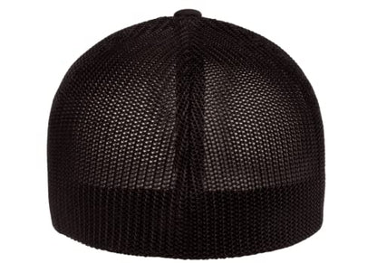 Flexfit 6511 Fitted Mid-Profile Stretchable Mesh Panels Trucker Cap - color: Black/White/Black, size: Large-X-Large