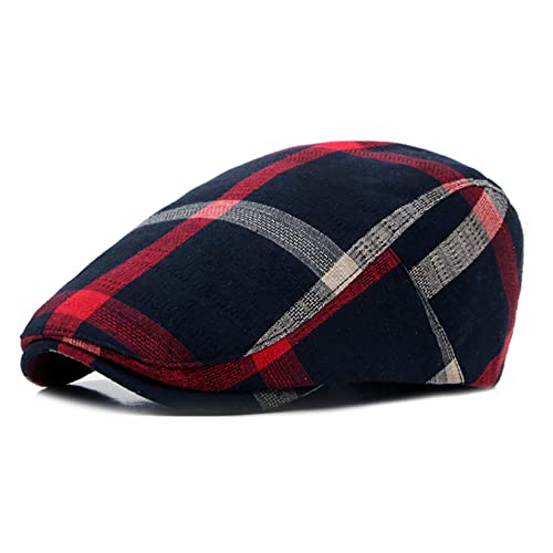 Newsboy Men's Hat Camo Cotton Classic Adjustable Cap Flat Soft Hunting Golf - color: Stripe Navy