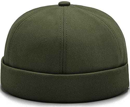 Glamorstar Dome Brimless Hats for Women Men Sailor Docker Beanie Cap Hip Hop Hats - color: Dark Green