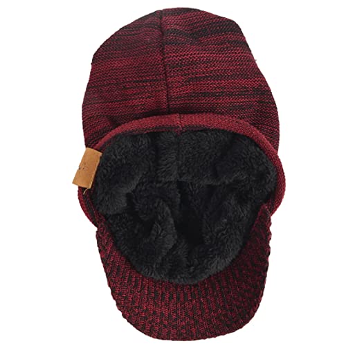 VECRY Men's Oversize Slouch Beanie Slouchy Skullcap Large Baggy Hat - color: Visor-claret