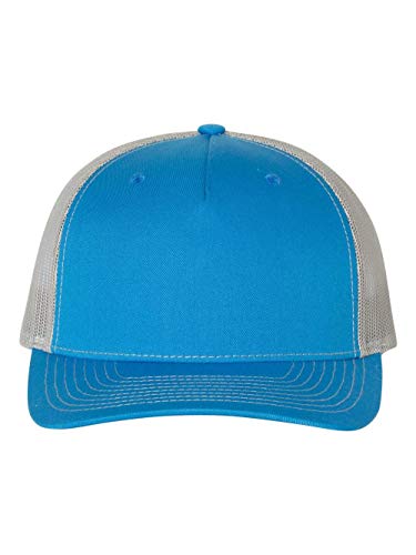 Printed Five-Panel Trucker Hat by Cotton Paperie - color: Cobalt Blue/ Grey