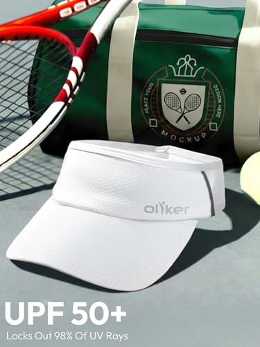 Sun Visor Hat for Women & Men UV Protection Lightweight Sports - color: Wh