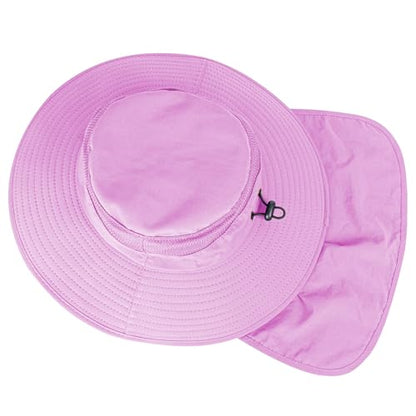 ZOORON Sun Hats for Men Women with Neck Flap Fishing UPF 50+ UV Protection - color: Purple