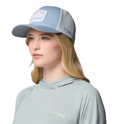 Columbia Unisex PFG Patch Mesh Ball Cap - color: Dockside Blue Mackerel Tin, size: Small-Medium