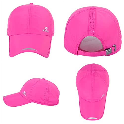 Running Hat Mesh Quick Dry Hat Baseball Cap for Women Men - color: Black-rosered-lakeblue