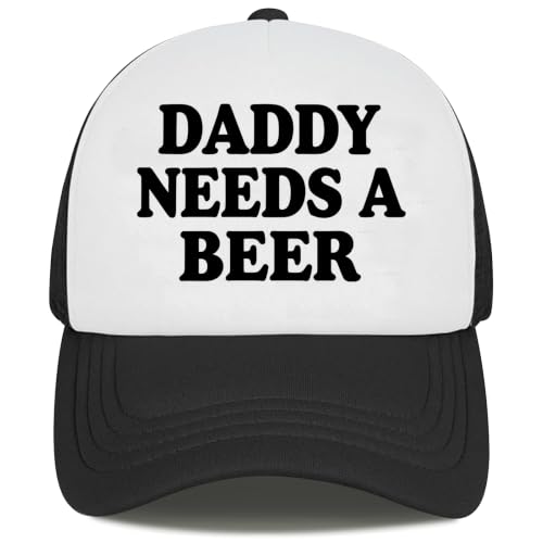 Funny Trucker Hats for Women Country Women's Trucker Hats Breathable Mesh Summer Caps Adjustable Pink Hats - color: Daddy Needs a Beer - Black