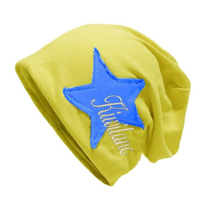 Y2K Slouch Hat Star Beanie Hat Grunge Accessories Winter Warm Cap Retro Design Knit Beanie for Women Men - color: Yellow