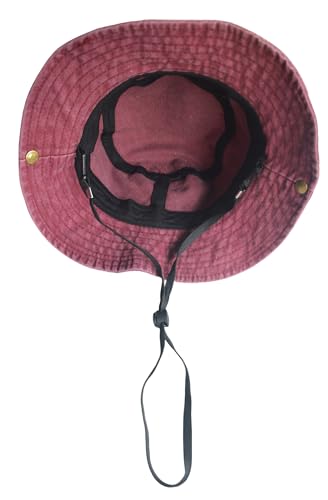 Safari Kids Sun Hat Bucket Boys Excavator Beach UPF 50+ Fishing Hat Toddler Girls Boonie Cap for 2-8T - color: Wine Red