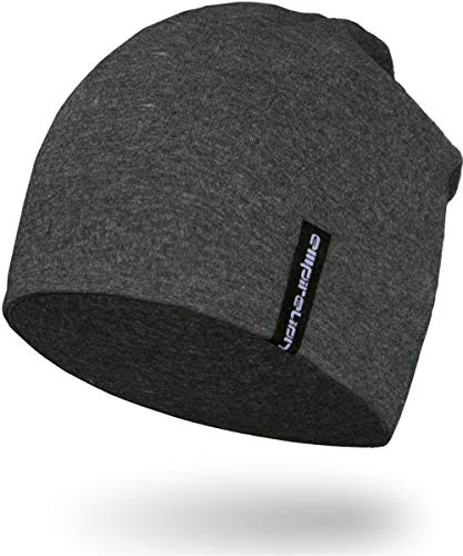 EMPIRELION Mens Running Beanie Hat, 9" Lightweight Helmet Liner Skull Cap - color: Dark Grey Mel.