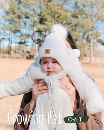 FURTALK Baby Toddler Winter Hat Fleece Lined Beanie Earflaps Outdoor - color: White+pink, size: 2-6 Years