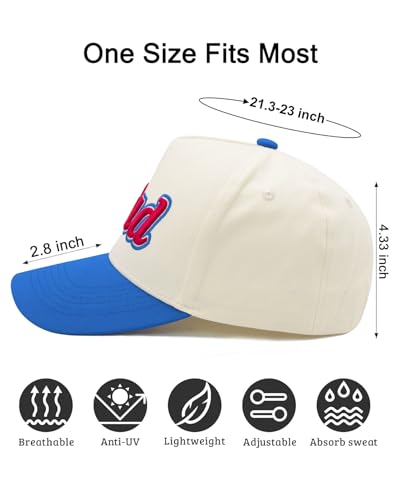 Waldeal Dad Hats for Men, 3D Embroidered Two Tone Dad Baseball Cap - color: Blue