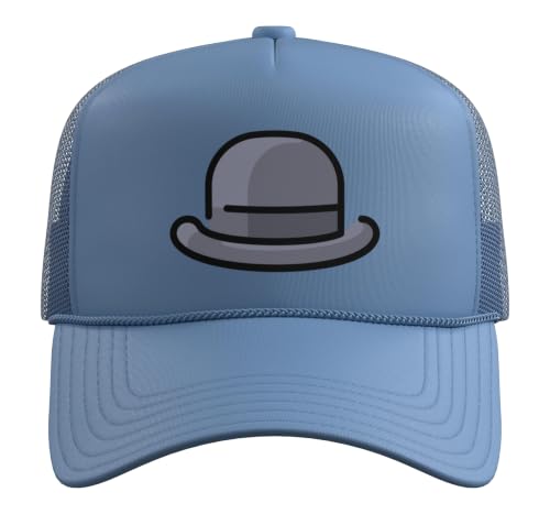 Really Like Bowler Hats Derby Bob Hat Trucker Hat with Adjustable Mesh Back - color: Light Blue