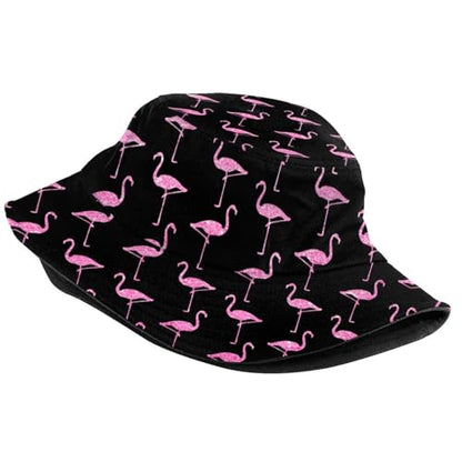 Funny Pattern Bucket Hat, Unisex Summer Sun Hat Packable Beach Travel Fisherman Cap for Women Men - color: Pink Flamingos