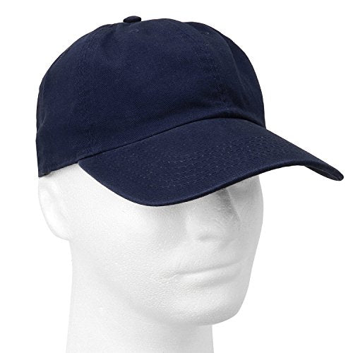 Falari Classic Baseball Cap Dad Hat 100% Cotton Soft Adjustable Size - color: Navy