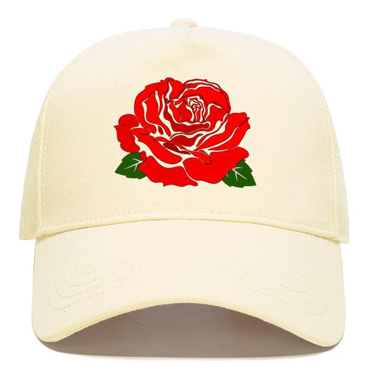 Baseball Cap for Women Curved Visor Snapback Hats for Men Cotton Unisex Breathable Baseball Hat for Hiking Running - color: Red Rose