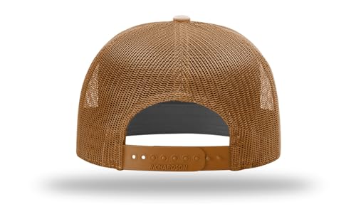 Richardson 168 Hi-Pro 7 Panel Adjustable Snapback Trucker Mesh Back Cap - color: Caramel