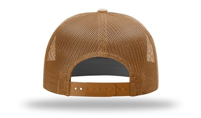 Richardson 168 Hi-Pro 7 Panel Adjustable Snapback Trucker Mesh Back Cap - color: Caramel