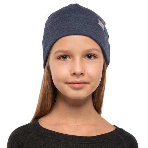 100% Merino Wool Beanie Kids - Unisex Wool Cap 17.5um for Kids -Toddler Hat - color: Windsor Blue