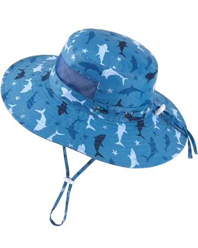 HONGTEYA Baby Toddler Sun Hat, Summer Mesh Bucket Beach Hat for Boys Girls - color: Shark, size: 6-24 Months