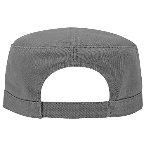 OTTO Superior Garment Washed Cotton Twill Military Cap - color: Char. Gray