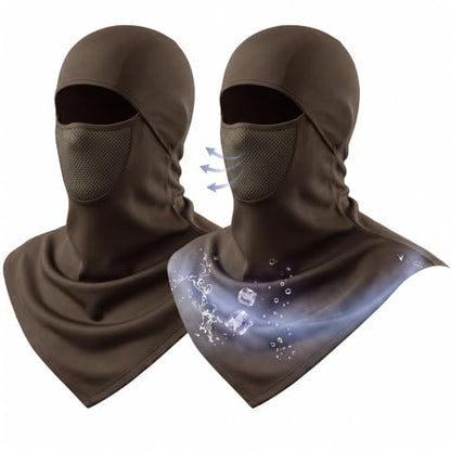 Face Balaclava Neck Cover Cooling Ice Silk Ski Mask - color: Army Green