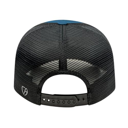 Cap America i8502 Flexfit 110 6-Panel Trucker Cap w/Adjustable Snapback - color: Indigo Blue/Black