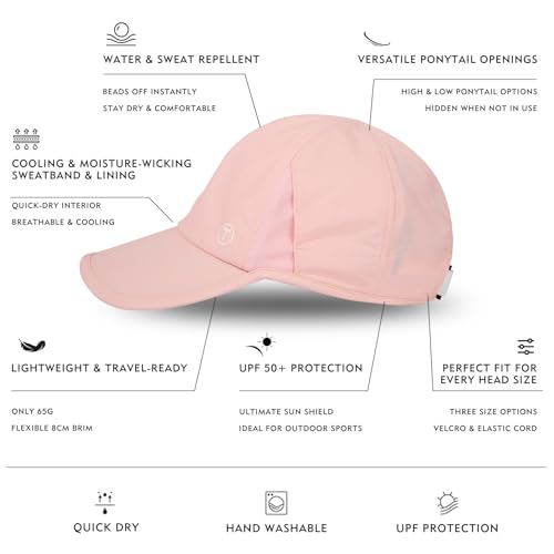 TOP-EX UPF 50+ Cooling High Ponytail Baseball Cap for Women - color: Pink, size: One Size