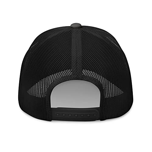 NG Boat Bring Out Ass and Titties Curved Bill Trucker Hat Mid Crown Adjustable Funny Adult Humor Cap - color: Charcoal/ Black