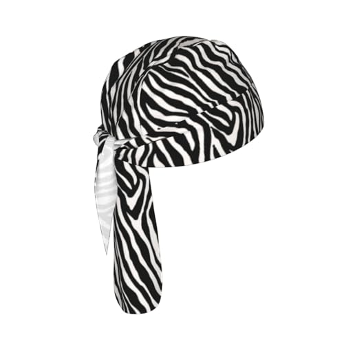 Adjustable Cycling Cap, Quick Dry Sports Bandana Skull Cap Helmet Liner - color: Zebra Stripes