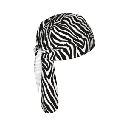 Adjustable Cycling Cap, Quick Dry Sports Bandana Skull Cap Helmet Liner - color: Zebra Stripes