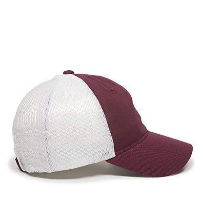 Outdoor Cap Garment Washed Meshback Cap - color: Burgundy/White