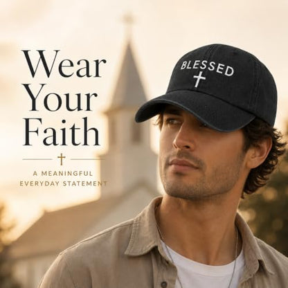 Man of God Husband Dad Embroidered Hat Camping Caps for Women - color: Blessed 22