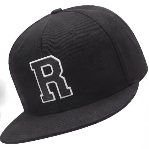 I&W Hatgear Mens 3D Silicone A-Z Patch Varsity Initial Letters Snapback Hat - color: Initial R