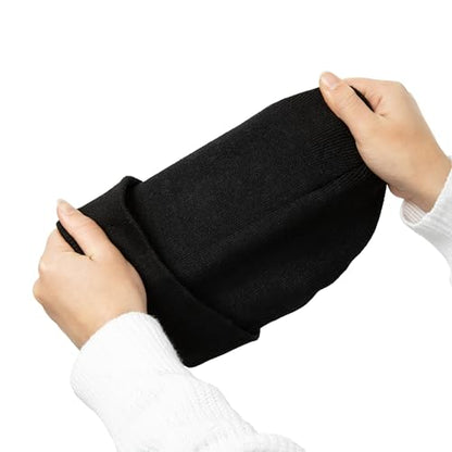 12 Pack Winter Beanie Hats for Men Women, Warm Cozy Knitted Cuffed Skull Cap, Wholesale - color: Black