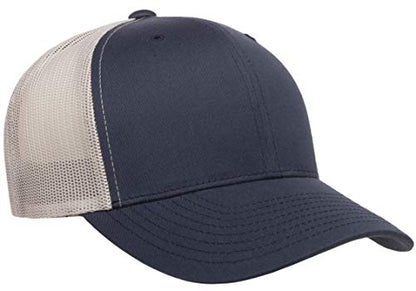 Yupoong Yp Classics Retro Trucker Cap - color: Navy/Silver, size: One Size, style: Single