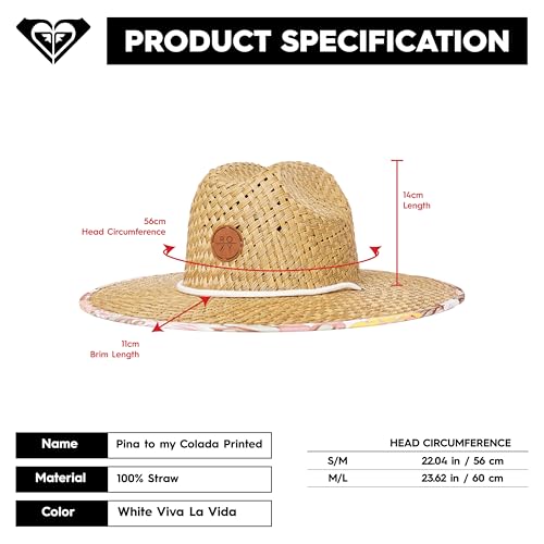 Roxy Womens Pina to My Colada Straw Hat - color: Natural, size: Medium-Large