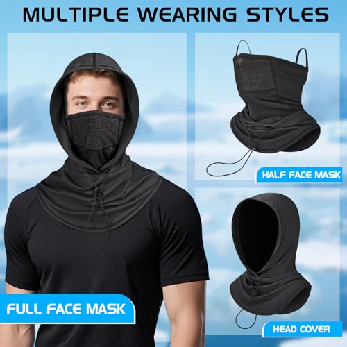 GXCROR Cooling Breathable Balaclava Face Mask Sun UV Protection Hood Shiesty Mask for Cycling Fishing Running - color: Black