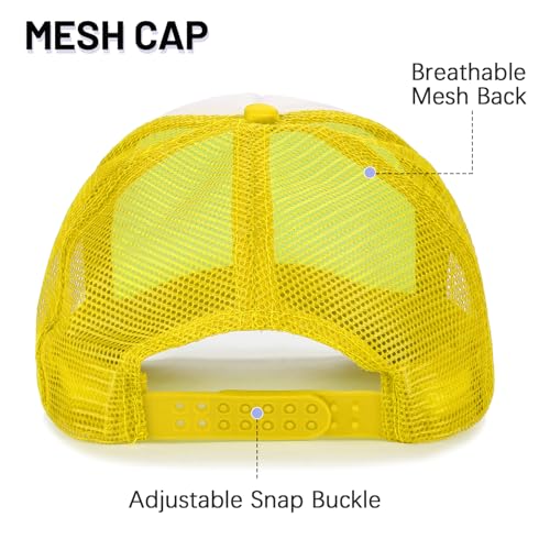 Ultrafun 10 Pack Trucker Hat Mesh Sublimation Blank Hats Adjustable Baseball Caps Hats for Men Women - color: Yellow White