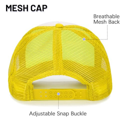 Ultrafun 10 Pack Trucker Hat Mesh Sublimation Blank Hats Adjustable Baseball Caps Hats for Men Women - color: Yellow White