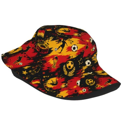 Bucket Hat for Men Women Packable Sun Hats Fisherman Outdoor Summer Travel Hiking Beach Caps - color: German Football