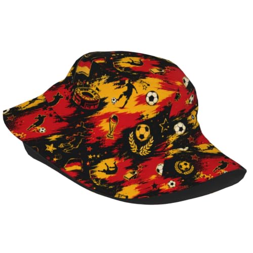 Bucket Hat for Men Women Packable Sun Hats Fisherman Outdoor Summer Travel Hiking Beach Caps - color: German Football
