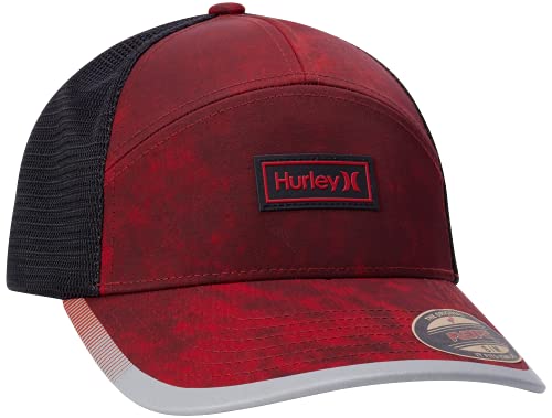 Hurley Men's Baseball Cap - Mission Curved Brim Fitted Trucker Hat - color: Red, size: Medium